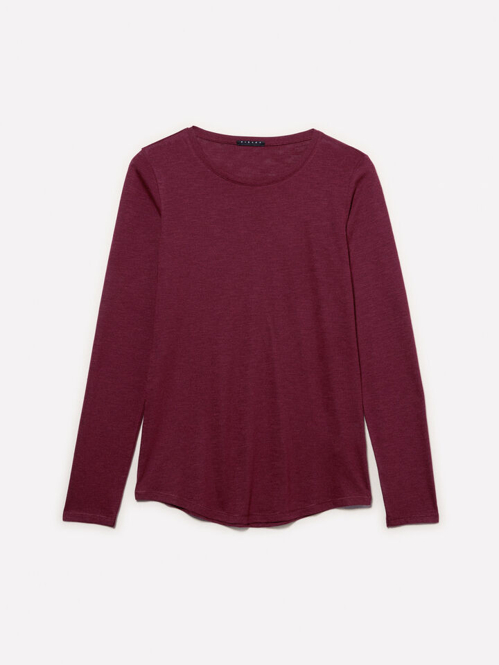 Burgundy long sleeve t-shirt - women's long sleeve t-shirts - Burgundy | Sisley image number 5